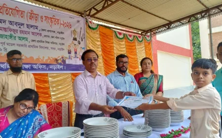 জাতীয় প্রাথমিক শিক্ষার চুড়ান্ত প্রতিযোগিতায় যাচ্ছেন নড়াইলের শাহরিয়ার
