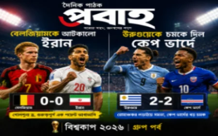 বিশ্বকাপে বেলজিয়ামকে রুখে দিল ইরান, উরুগুয়ের বিপক্ষে চমক দেখালো কেপ ভার্দে