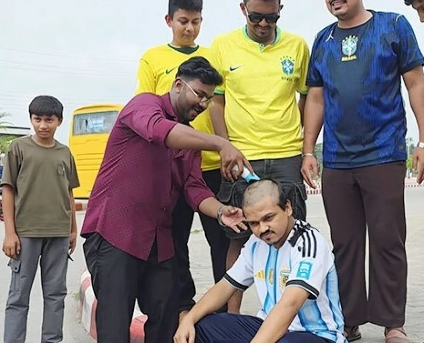 ব্রাজিলের জয়ে মাথা ন্যাড়া করলেন আর্জেন্টিনার সমর্থক
