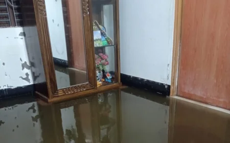 মাত্র কয়েক ঘন্টার বৃষ্টিতে নড়াইল পৌরসভার বেশ কিছু বসতবাড়িতে ঢুকেছে পানি