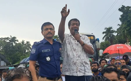 নড়াইল-১ আসনের সংসদ সদস্য  বিশ্বাস জাহাঙ্গীর আলম এর আশ্বাসে সড়ক অবরোধ প্রত্যাহার