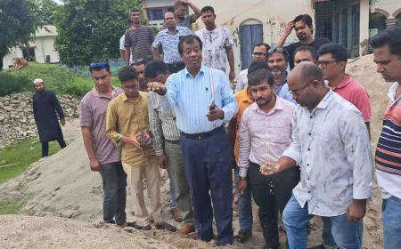 নড়াইলের দু’টা সরকারি বিদ্যালয়ের নিম্নমানের নির্মাণ কাজে ক্ষুদ্ধ  এমপি  বিশ্বাস জাহাঙ্গীর আলম