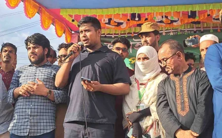 নড়াইলে জুলাই পদযাত্রা ও পথসভায় সংবিধান সংস্কার ও জুলাই হত্যাকাণ্ডের বিচারের দাবি