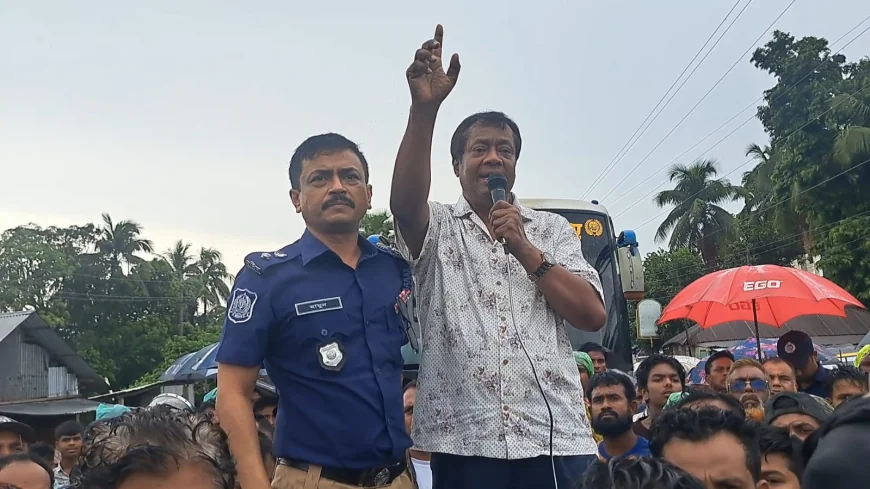 নড়াইল-১ আসনের সংসদ সদস্য  বিশ্বাস জাহাঙ্গীর আলম এর আশ্বাসে সড়ক অবরোধ প্রত্যাহার