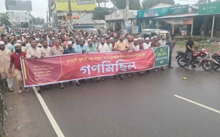 গণঅভ্যুত্থান দিবস উদযাপন উপলক্ষে নড়াইলে গণমিছিল
