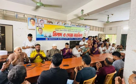সাবেক প্রধানমন্ত্রী বেগম খালেদা জিয়ার জন্মদিন উপলক্ষে নড়াইলে ছাত্রদলের আলোচনা সভা ও দোয়া মাহফিল