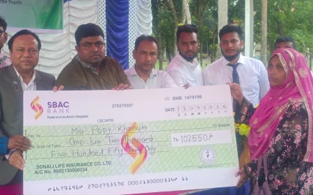 নড়াইলে সোনালী লাইফের  মৃত্যুদাবির চেক হস্তান্তর